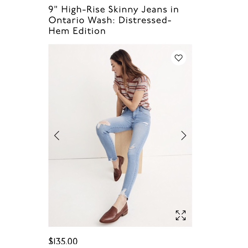 madewell high rise skinny jeans ontario wash